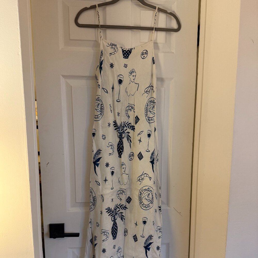 VRG GRL Printed Maxi Dress | Size 6 | Abstract Graphic Print